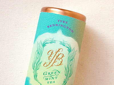 Mint Tea Packaging branding fancy illustration leaves metallic mint package design packaging tea