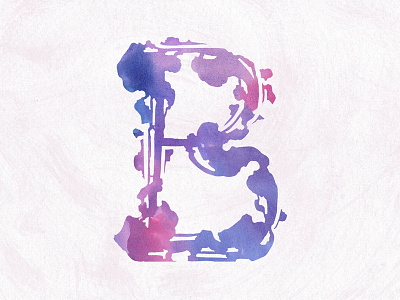 Letter B decorative drop cap feminine hand lettering letters logo monogram ornate paint typography watercolor