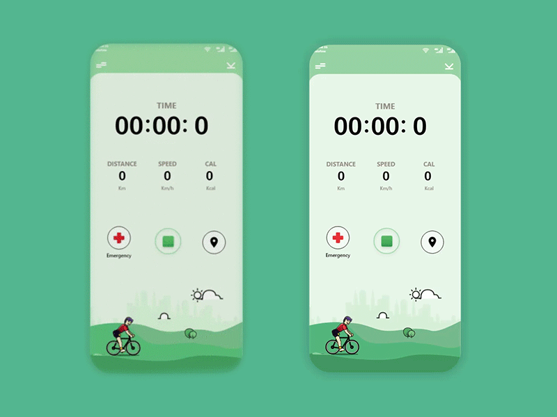 Ride screen animated gif animation app bike ride cycling design mobile app mobile ui ui ux