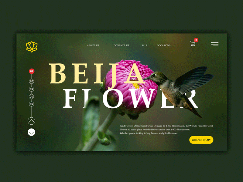 florist web page animated gif animation bird design flower ui ux web design webpage