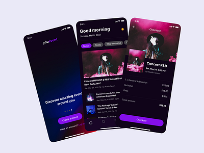 Youevent - Event App Concept app design ios mobile ui