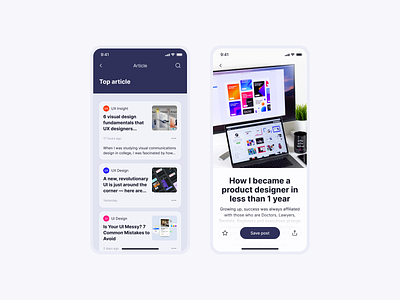 Article App Concept for iPhone app design ios minimal mobile ui uidesign ux uxdesign