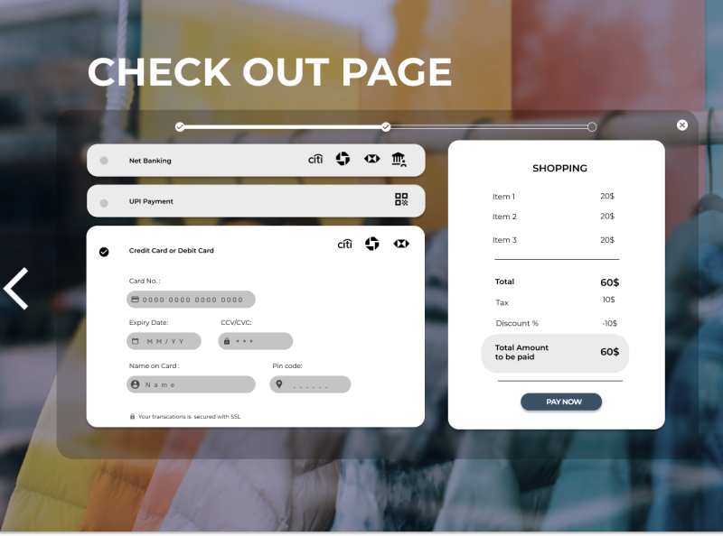 Daily UI challenge/ Check Out Page by Gideon Abishek on Dribbble