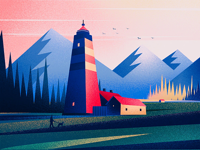 Lighthouse _5_Alesund,Norway🇳🇴. illustration