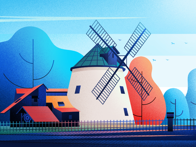 Lighthouses Windmills (Lesná, Czech Republic) nature art illustration fireat studio lighthouse