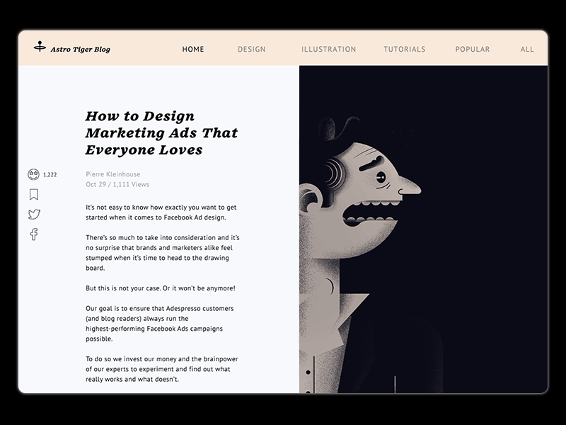 Blog Post by Ohad Zivony for Astro Tiger Studio on Dribbble