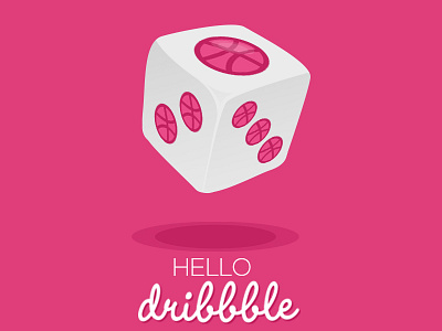 Thanku Dribbble! debut dice hello dribbble illustrator invite minimal new
