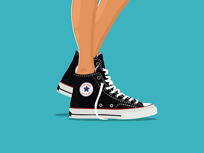 Shoe shot blue converse design illustration illustrator minmal shoes sneakers ui vector