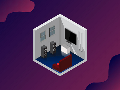 Isometric room design designer illustration illustrator isometric minimal room ui ux