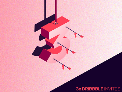 3x Dribbble Invites branding creative design designer draft flat illustration illustrator invitation invite ui ux