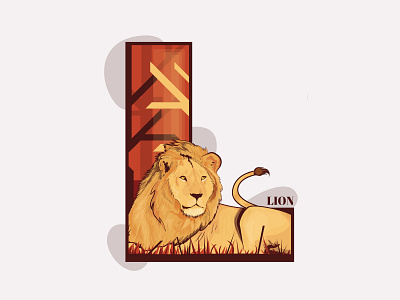 Lion 36 days of type l 36daysoftype 36daysoftype a animal creative design designer flat illustration illustrator lion minimal vector wildlife