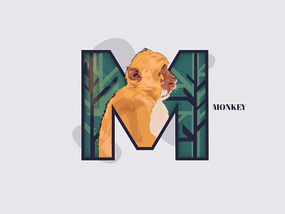 Monkey 36 days of type 36daysoftype creative design designer illustration illustrator vector