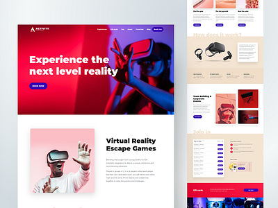 Virtual Reality WordPress Theme 2020 trend activity booking booking system cobalt colorful elementor escape room games home homepage landing page modern design virtual reality web design webdesign website concept website design wordpress wordpress theme