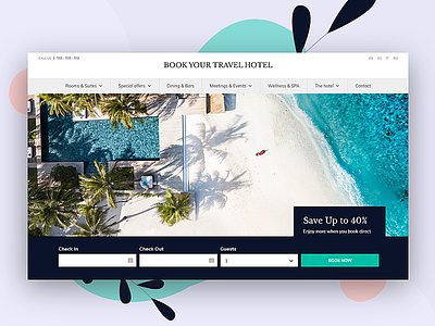 Hotel Booking WordPress Theme beach booking booking system calendar concept flat homepage hotel hotel booking hotel branding hotel website room booking rooms search themeforest travel travelling uxui wordpress wordpress theme