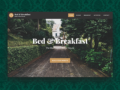 Bed and Breakfast WordPress Theme bed and breakfast bnb booking booking system branding damask green guest house guesthouse home hotel hotel booking hotel branding inn room booking rooms travel vintage wordpress wordpress theme