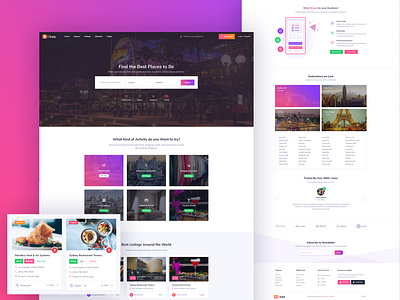 Direo - Directory & Listings WordPress Theme business directory classified clean design creative design directory directory listing direo gradient home page landing page listings ui ux wordpress theme