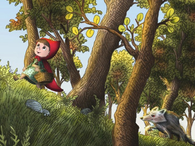 Red Riding Hood fairy tale forrest hannah tuohy hood illustration little red riding hood red wolf woods