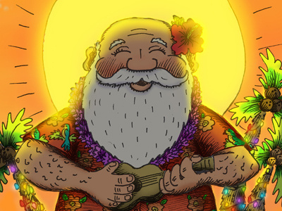 Mele Kalikimaka christmas flower hawaii hawaiian holiday jolly mele kalikimaka music santa santa claus sunset tropical ukelele