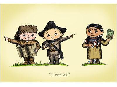 Compass clark compass doodle a day explore gps hannah tuohy illustration lewis lewis and clark sacagawea