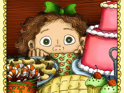 Christmas Feast! christmas december feast girl hannah tuohy holiday illustration kid sweets treats
