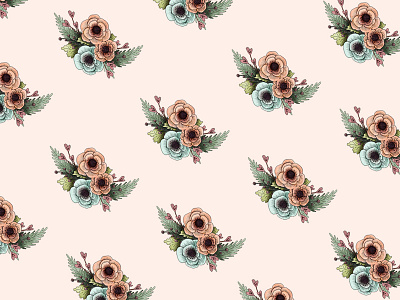 Anemone Pattern anemones flowers hannah tuohy illustration pattern