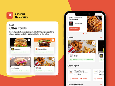 elmenus Quick Wins Part 2 - Offer Cards app card delivery elmenus food food apps offer offers