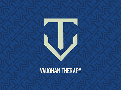 Vaughan Therapy Logo branding emblem logo monogram pattern physical physio shield sports t therapy v