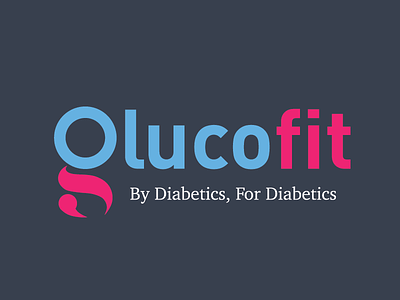 Glucofit logo blackletter diabetes diabetic fitness glucose health logo sans serif type wordmark