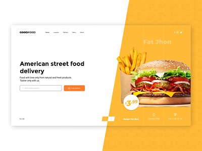 Order Street Food - Main screen concept burger delivery design figma flat food minimal ui ui design ux web web design website