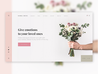 Flower shop - Main screen concept delivery design figma flat flowers minimal typography ui ui design ux web web design website