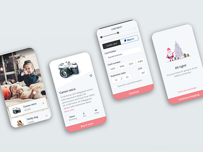 eCommerce simple flow app ecommerce flow pink ui uiapp