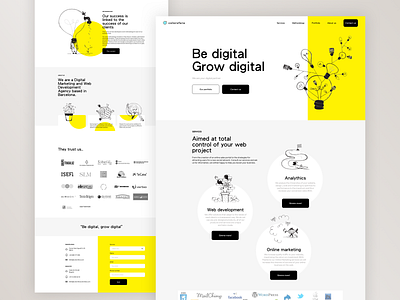 Colorsfera Website design agency homepage illustration illustrations interface landing landingpage marketing minimal responsive responsive web design services ui uidesign web webdesign yellow