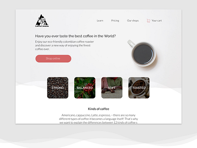 Daily UI #003 - Landing Page coffee dailyui ecommerce landing waves