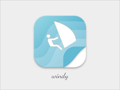 Daily UI #005 - App Icon app app icon blue dailyui icon ui waves wind windsurf