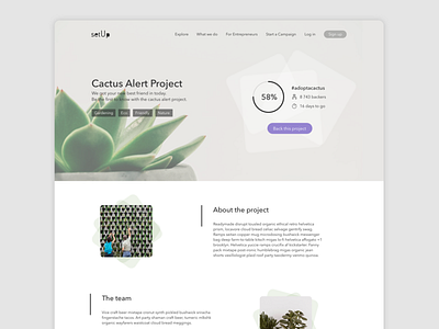 Crowdfunding campaign cactus categories crowdfund crowdfunding daily 100 daily ui dailyui032 design landing page ui uiux website