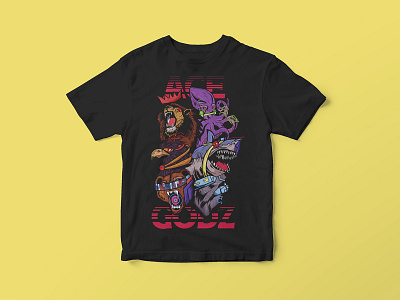 Ace Godz T-shirt apparel branding colorful design doodles gritty illustration japanese art texture vintage