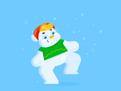 Dancing Snowman ☃️ animation character character animation character design christmas dance dancing design flat illustration jump motion motion art new year new year 2019 smile snow snowman vector winter