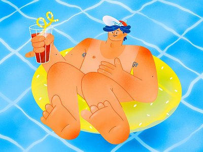 Swimming pool character character design cola design glass illustration procreate procreate app summer swimming pool water