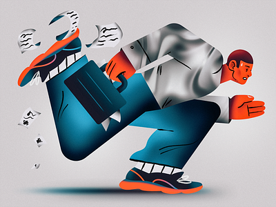 Run, Man, Run character character design design flat illustration man run runner texture worker workman