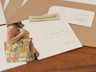 Charmed Bags brand collateral stationery suite