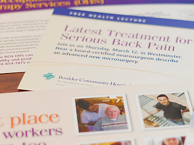 Boulder Community Hospital - Marketing Collateral brand identity marketing print