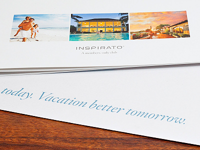 Inspirato Brochure branding direct mail marketing print design