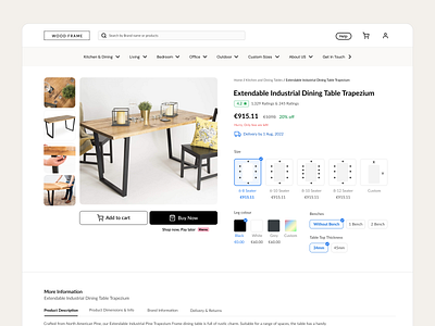 Product Page | E-commerce branding cards design ecommerce furniture minimal productpage startup table ui uidesign ux web webpage website