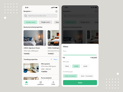 Flat app - (Concept) bottomsheets card cards components filters home homescreen ios iosapp minimal mobileapp money price property sketch tags ui ux uidesign uiux