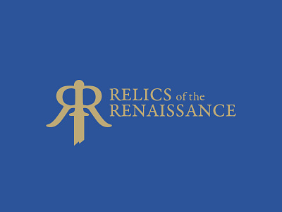 Relics branding identity logo r relic renaissance sword