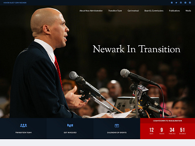 Newark In Transition concept cory booker election government law newark nj politics website design