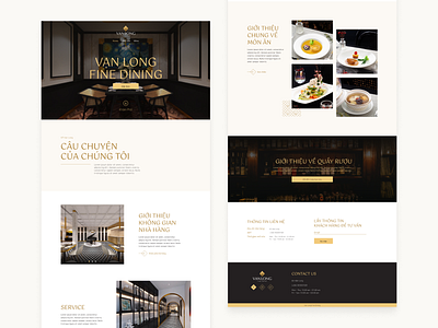 VanLong Fine Dining Restaurant Homepage design dinner editorial fancy food homepage landing page design luxury minimal restaurant ui