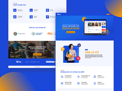 Landing Page Social Network For Education clean color colorful dashboard design landing page design learn learning minimal product page product page design school student study ui