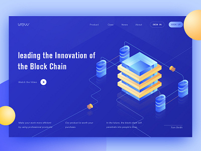 Landing Page block chian blue landing page website