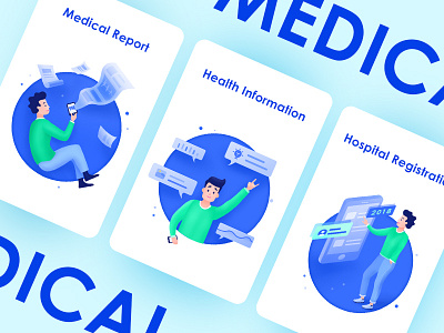 Medical illustration blue health hospital illustration medical report